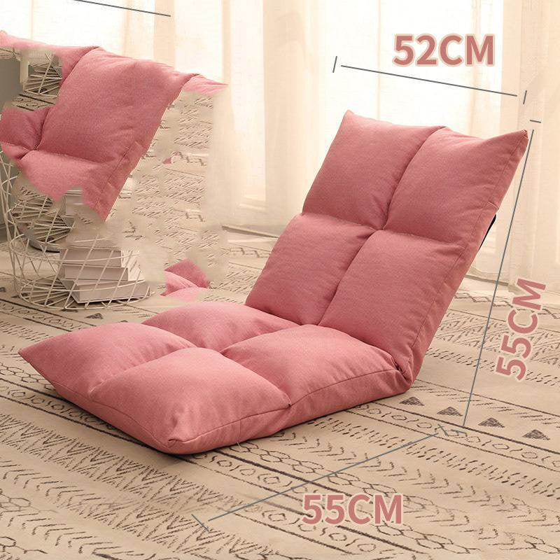 HKM-400147 Compact Folding Floor Backrest Sofa Recliner with Waist Pillow - Multiple Color Options Available