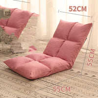 HKM-400147 Compact Folding Floor Backrest Sofa Recliner with Waist Pillow - Multiple Color Options Available