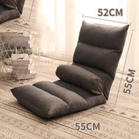 HKM-400147 Compact Folding Floor Backrest Sofa Recliner with Waist Pillow - Multiple Color Options Available