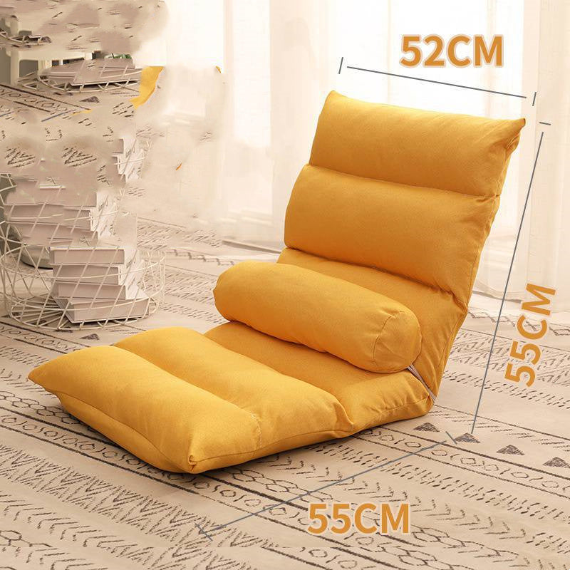 HKM-400147 Compact Folding Floor Backrest Sofa Recliner with Waist Pillow - Multiple Color Options Available
