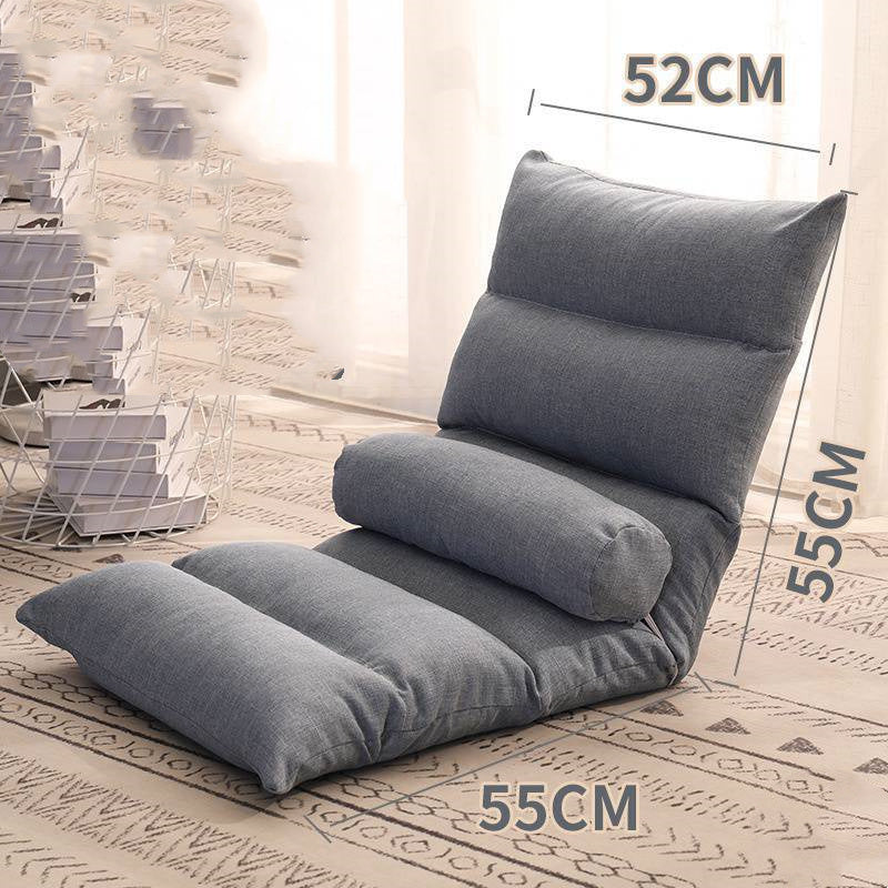 HKM-400147 Compact Folding Floor Backrest Sofa Recliner with Waist Pillow - Multiple Color Options Available