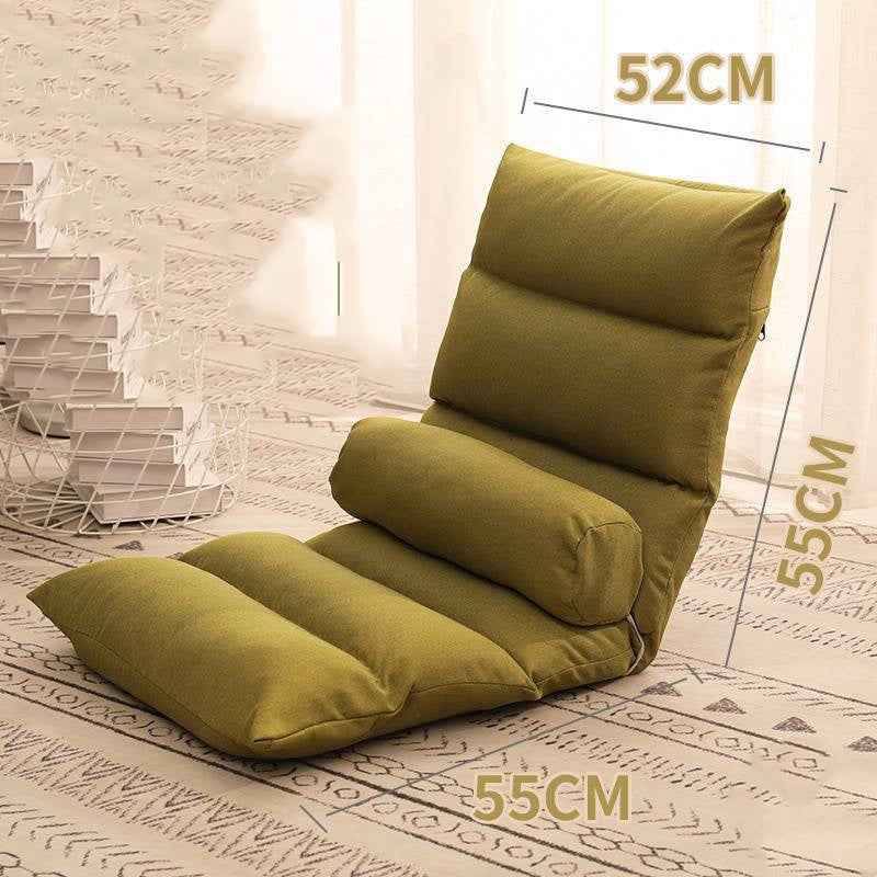 HKM-400147 Compact Folding Floor Backrest Sofa Recliner with Waist Pillow - Multiple Color Options Available