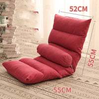 HKM-400147 Compact Folding Floor Backrest Sofa Recliner with Waist Pillow - Multiple Color Options Available