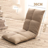 HKM-400147 Compact Folding Floor Backrest Sofa Recliner with Waist Pillow - Multiple Color Options Available