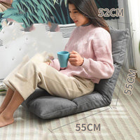 HKM-400147 Compact Folding Floor Backrest Sofa Recliner with Waist Pillow - Multiple Color Options Available
