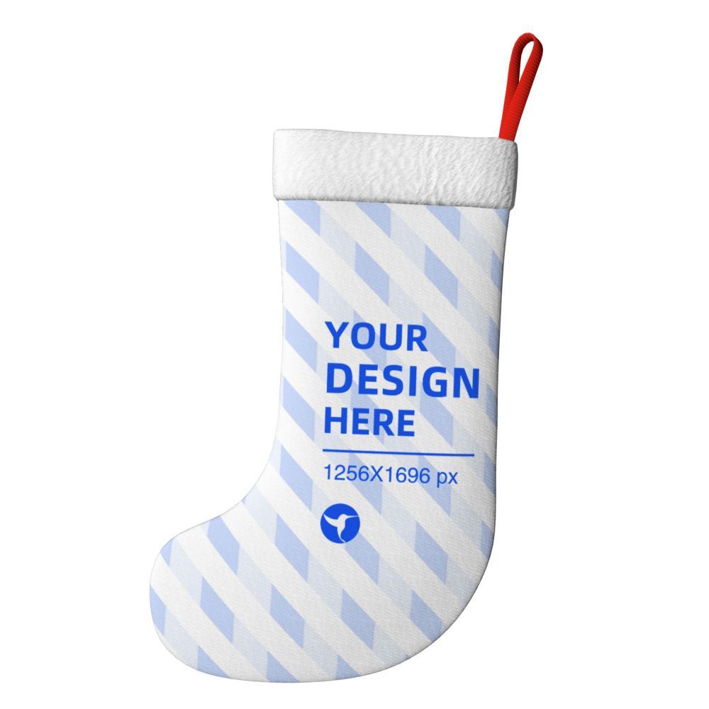 HKM-400211 Double-Sided Christmas Decorative Socks with Soft Flannel Cuffs, 100% Polyester, One Size, Ideal for Holidays and Gifts