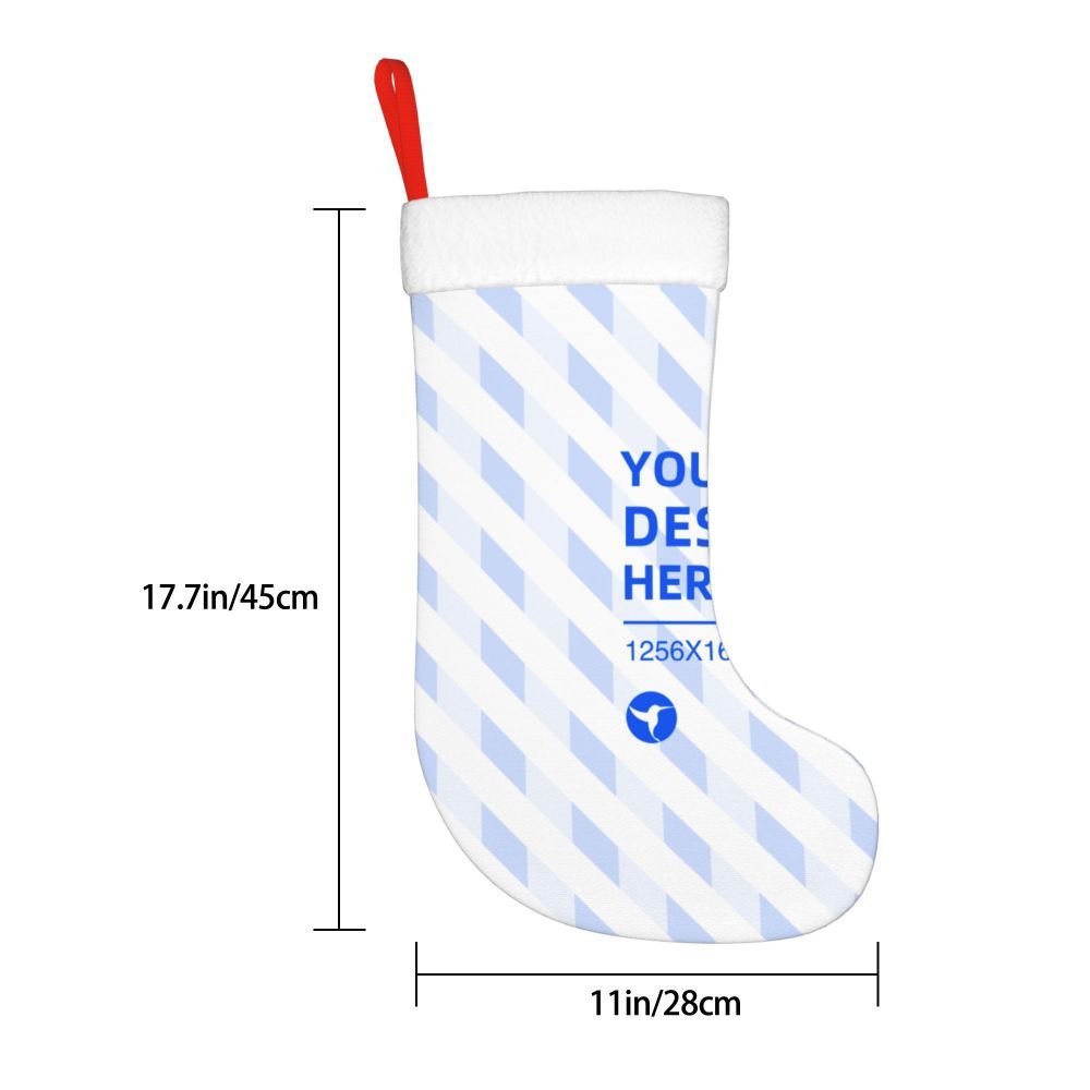 HKM-400211 Double-Sided Christmas Decorative Socks with Soft Flannel Cuffs, 100% Polyester, One Size, Ideal for Holidays and Gifts