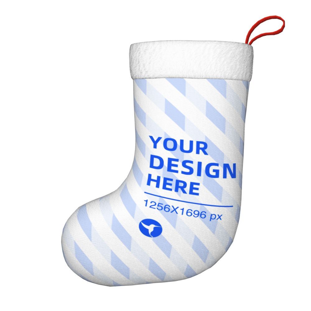 HKM-400211 Double-Sided Christmas Decorative Socks with Soft Flannel Cuffs, 100% Polyester, One Size, Ideal for Holidays and Gifts