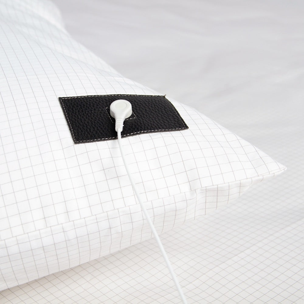 HKM-400211 Square Conductive Grounding Pillowcase - 90% Cotton, 10% Silver Fiber, White, 70x48cm