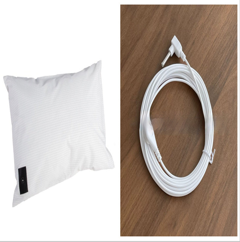 HKM-400211 Square Conductive Grounding Pillowcase - 90% Cotton, 10% Silver Fiber, White, 70x48cm