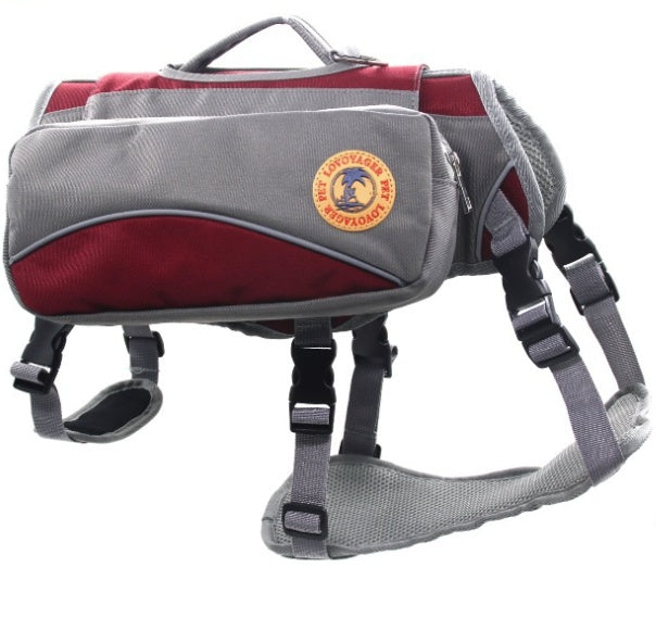 HKM-400275 Portable Nylon Pet Travel Bag with Detachable Chest and Back Support, Large Capacity, Available in Red and Blue