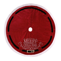 HKM-400531 Red Velvet 48-Inch Cloth Christmas Tree Skirt for Festive Decor
