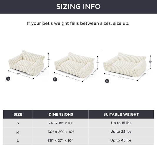 HKM-400595 Fluffy Cat Couch Bed with Supportive High Backrest and Non-Slip Bottom for Indoor Cats