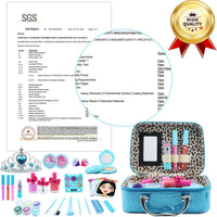 HKM-400595 Kids Pretend Play Makeup Kit with Mirror Bags for Ages 2-7 – Non-Toxic Plastic Toys