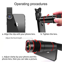 HKM-400659 20x Cell Phone Telescope Lens with Roof Type Design for Clear Long-Distance Observation