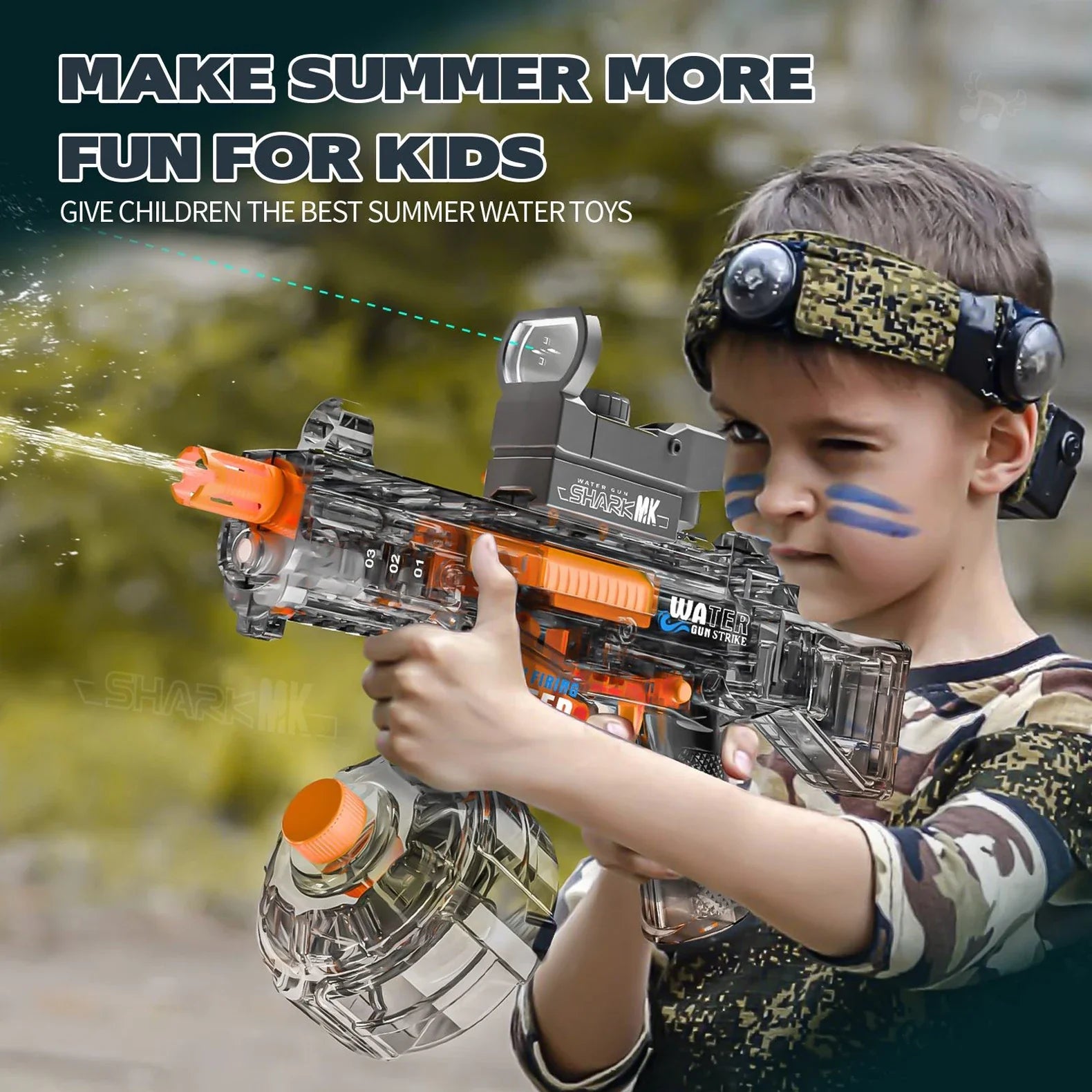 HKM-400723 Automatic 36CM UMP45 Electric Water Gun for Kids with Continuous Shooting Feature