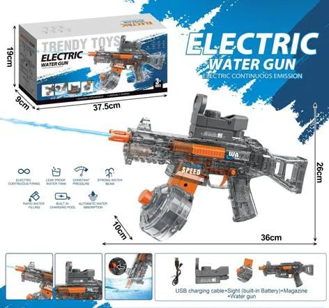 HKM-400723 Automatic 36CM UMP45 Electric Water Gun for Kids with Continuous Shooting Feature