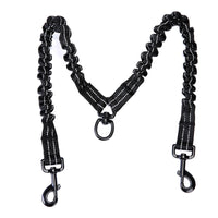 HKM-400723 Double-Ended Elastic Pet Leash for Two Dogs, Durable Imitation Nylon Design