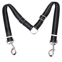 HKM-400723 Double-Ended Elastic Pet Leash for Two Dogs, Durable Imitation Nylon Design