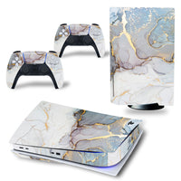 HKM-400787 White Vinyl Decals for PS5 Console and Controllers - Anti-Scratch and Dustproof Skins