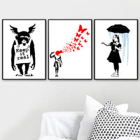 HKM-400851 Abstract Graffiti Girl Canvas Art for Modern Living Room Decoration