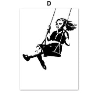 HKM-400851 Abstract Graffiti Girl Canvas Art for Modern Living Room Decoration