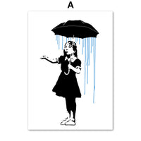 HKM-400851 Abstract Graffiti Girl Canvas Art for Modern Living Room Decoration