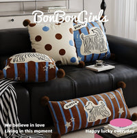HKM-400915 Cartoon Animal Pattern Pillow - Blue, Brown, White - Available in Multiple Sizes