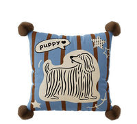 HKM-400915 Cartoon Animal Pattern Pillow - Blue, Brown, White - Available in Multiple Sizes