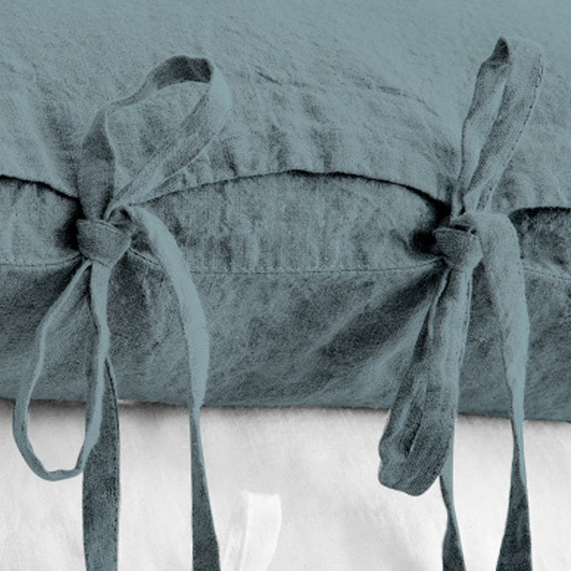HKM-400979 Solid Color Linen Pillowcase - 48x74cm for Single Pillow
