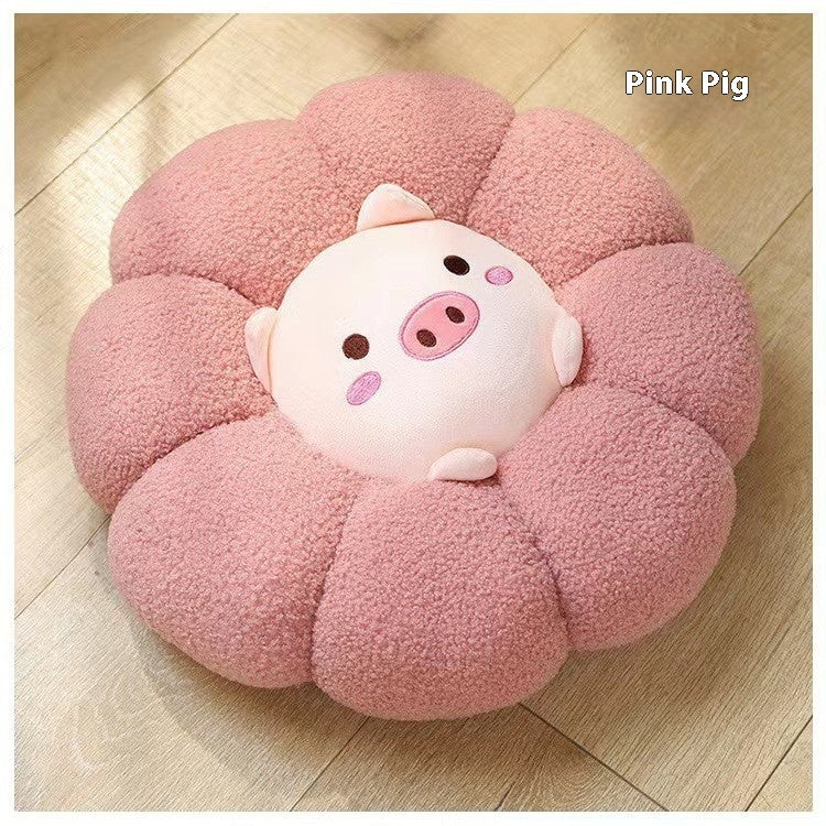 HKM-401043 Cartoon Plush Cushions for Office and Home – Dino, Rabbit, Pig, Duck & More, 45x45cm