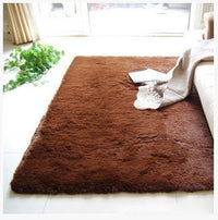 HKM-401299 Soft Silk Wool Rectangular Floor Mat and Bedside Blanket in Modern Design