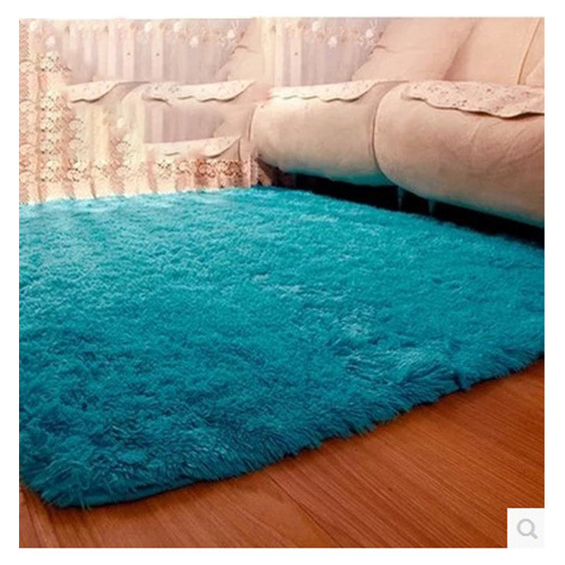 HKM-401299 Soft Silk Wool Rectangular Floor Mat and Bedside Blanket in Modern Design