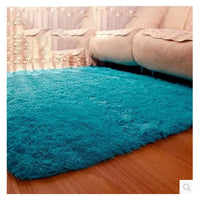 HKM-401299 Soft Silk Wool Rectangular Floor Mat and Bedside Blanket in Modern Design