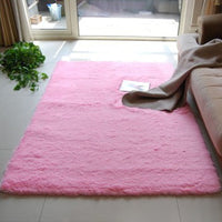 HKM-401299 Soft Silk Wool Rectangular Floor Mat and Bedside Blanket in Modern Design