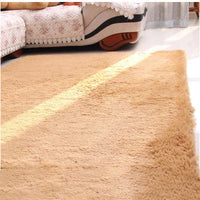 HKM-401299 Soft Silk Wool Rectangular Floor Mat and Bedside Blanket in Modern Design