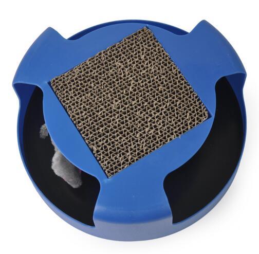 HKM-401363 Interactive Cat Toy with Scratchpad and 360-Degree Rotation