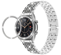 HKM-401427 Stylish Alloy Diamond Strap for Samsung Galaxy Watch - Metal Wristband, 155-210mm Adjustable Fit