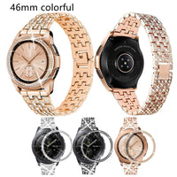 HKM-401427 Stylish Alloy Diamond Strap for Samsung Galaxy Watch - Metal Wristband, 155-210mm Adjustable Fit