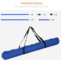 HKM-401555 Height-Adjustable 4-Piece Dog Agility Training Set with Carry Bag and Ejector Bar