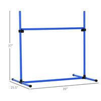 HKM-401555 Height-Adjustable 4-Piece Dog Agility Training Set with Carry Bag and Ejector Bar