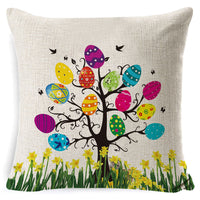 HKM-401619 Easter Bunny Plush Cushion with Linen Pillowcase