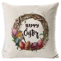 HKM-401619 Easter Bunny Plush Cushion with Linen Pillowcase