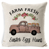 HKM-401619 Easter Bunny Plush Cushion with Linen Pillowcase