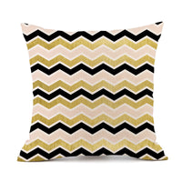 HKM-401747 Nordic Geometric Stripes Black and White Linen Pillow Cushion 45x45cm