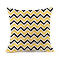 HKM-401747 Nordic Geometric Stripes Black and White Linen Pillow Cushion 45x45cm