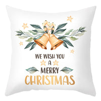 HKM-401875 Cartoon Letter Print Christmas Pillow Cover, 45x45cm, Soft PP Cotton Cushion for Sofas and Office