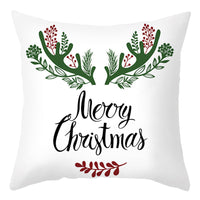 HKM-401875 Cartoon Letter Print Christmas Pillow Cover, 45x45cm, Soft PP Cotton Cushion for Sofas and Office