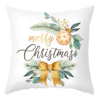 HKM-401875 Cartoon Letter Print Christmas Pillow Cover, 45x45cm, Soft PP Cotton Cushion for Sofas and Office