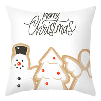 HKM-401875 Cartoon Letter Print Christmas Pillow Cover, 45x45cm, Soft PP Cotton Cushion for Sofas and Office